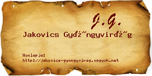 Jakovics Gyöngyvirág névjegykártya